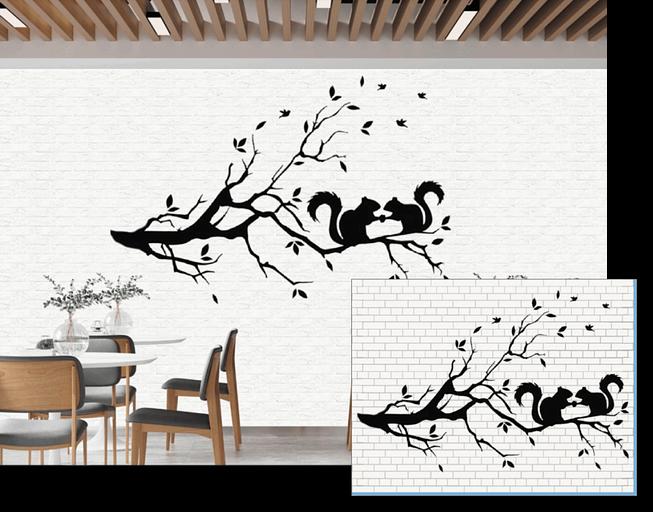 Декоративное панно с утеплителем «Белки на ветке», опт фото 1