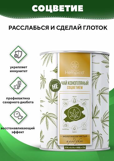 Травяной сбор Hempico «Не чай» конопляный с соцветием в тубе 30 г ОПТ фото 1