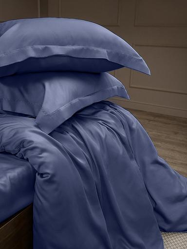 Комплект постельного белья из тенселя «Синий», опт фото 3