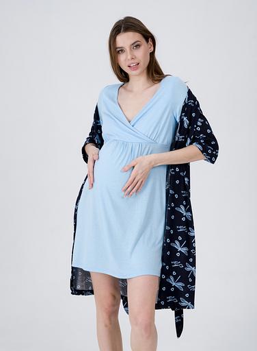 Комплект для беременных и кормящих, голубой, стрекозы, Опт фото 2