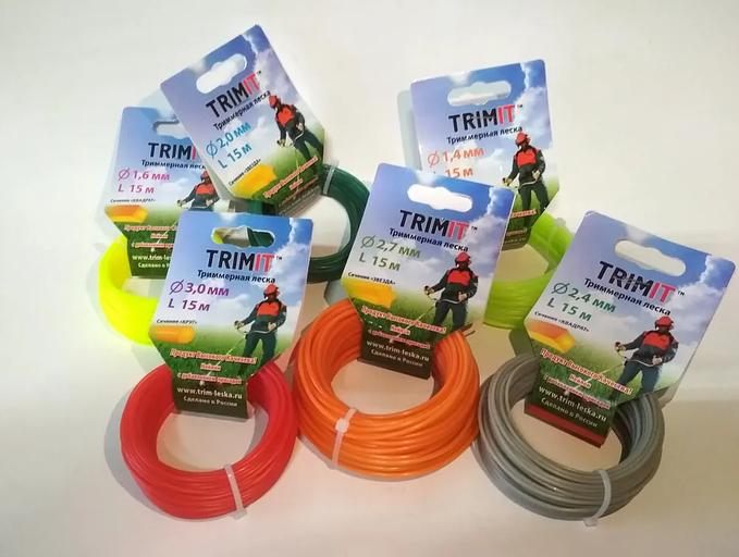 Леска для триммера и газонокосилки d 2,7мм звезда (бухта 100м) Опт фото 1