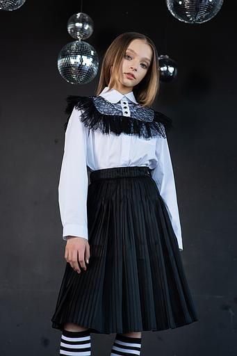 Чёрная плиссированная юбка на девочку ОПТ фото 1