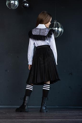 Чёрная плиссированная юбка на девочку ОПТ фото 2