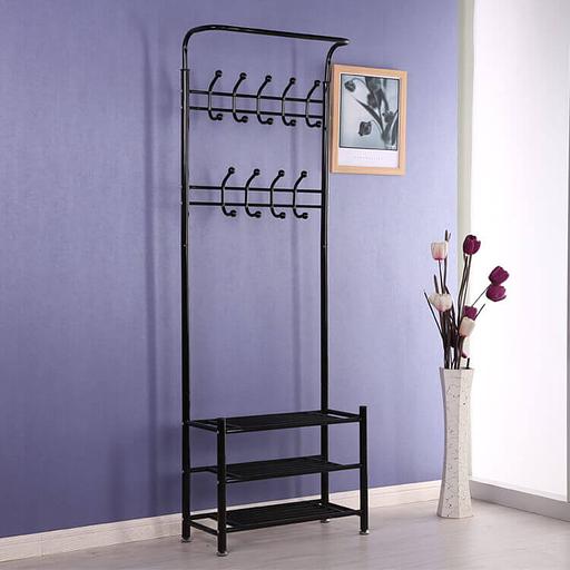 Мультифункциональная вешалка с полками для обуви, 155×60 см, Опт фото 1