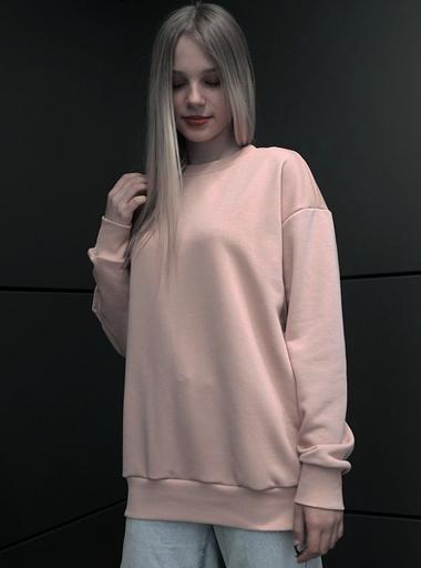 Свитшот базовый без начеса, розовый песок, опт фото 1