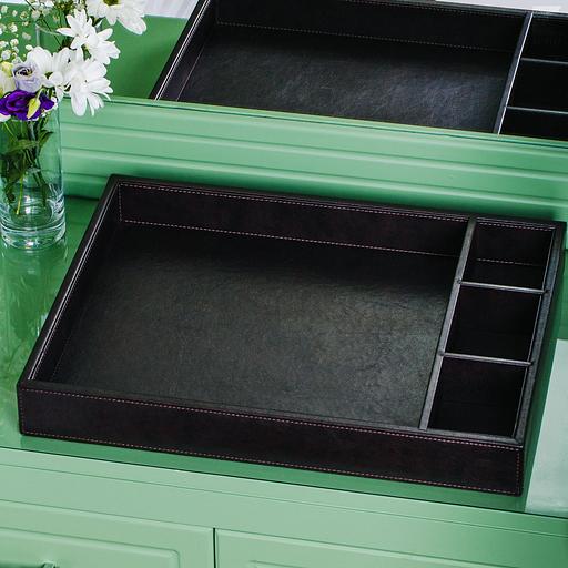 Поднос кожаный для чайной станции ОПТ фото 2