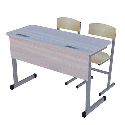 Комплект: Парта и два стула ученика (труба 50х25) ОПТ фото 1