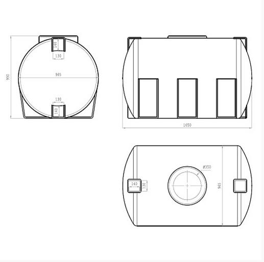 Емкость горизонтальная 1000 л усиленная фото 2