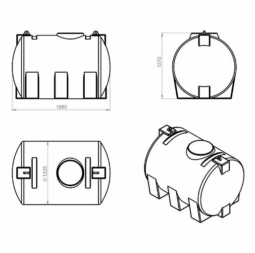 Емкость горизонтальная 2000 л фото 2
