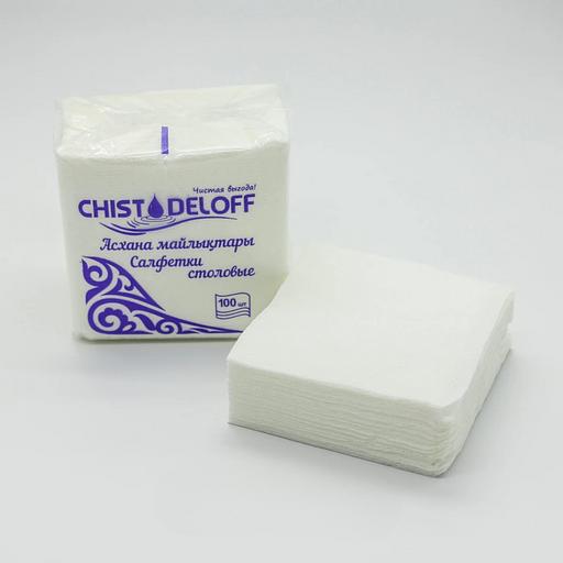 Салфетки столовые «Chistodeloff» белые, 100 листов ОПТ фото 1