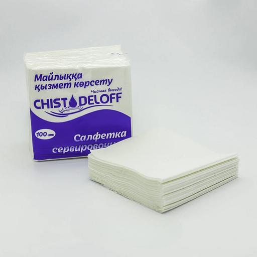 Салфетки сервировочные «Chistodeloff» 33х33 см белые, 100 листов ОПТ фото 1
