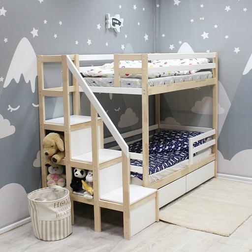 Двухъярусная кровать с лестницей комодом Eco bed 7 фото 1
