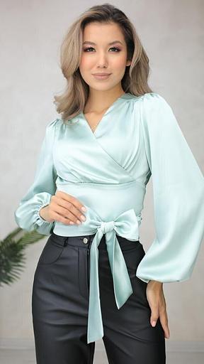 Блуза женская однотонная с поясом, Опт фото 1