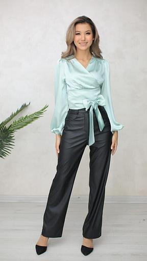 Блуза женская однотонная с поясом, Опт фото 2