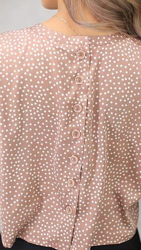 Женская блуза бежевая в горох, Опт фото 2