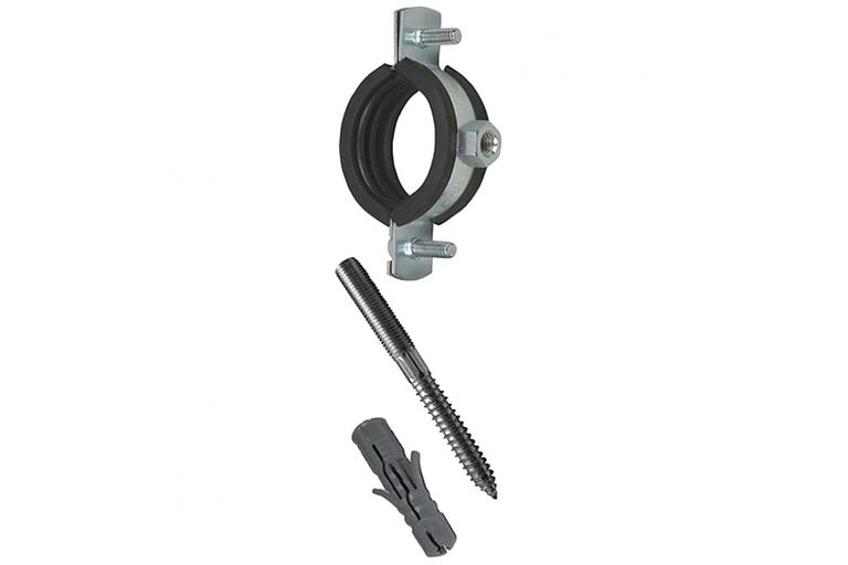 Хомут крепежный сталь оц с резиновой прокладкой Дн110-114-(4") М8в/к ОПТ фото 1