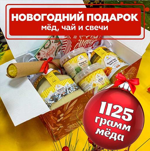 Мёдовый подарок «Новогодний подарок» (красный бокс) ОПТ фото 1