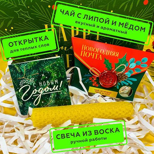 Мёдовый подарок «Еловая ветвь» (зеленый бокс) ОПТ фото 3