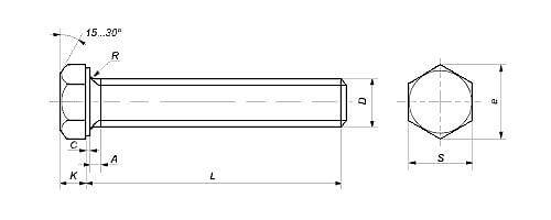 DIN 933 Болт с шестигранной головкой и полной резьбой фото 2