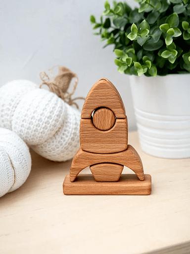 Деревянная пирамидка Ракета, Опт фото 1