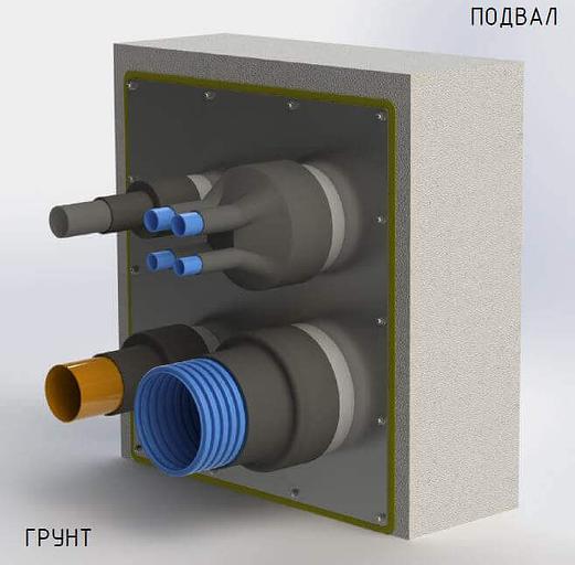Ввод теплотрассы из гофротрубы 160 мм (до заливки бетона) фото 2