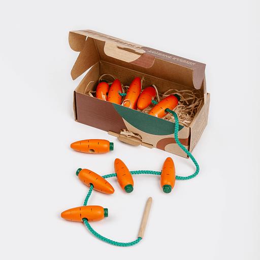 Игрушка из дерева - Шнуровка - Морковка, Опт фото 1