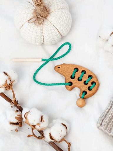 Игрушка из дерева - Шнуровка Мишка, Опт фото 1