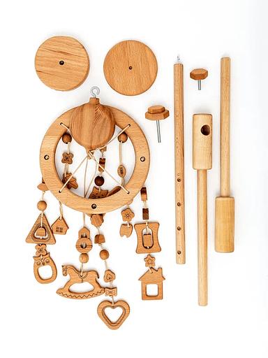 Мобиль музыкальный на кроватку для новорожденного из бука, Опт фото 2