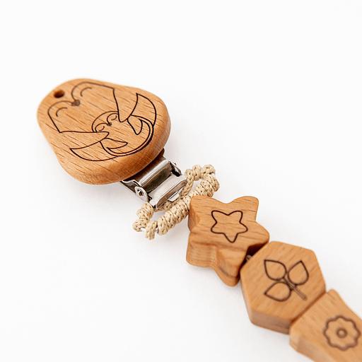 Погремушка-Держатель для пустышки пингвин из бука, Опт фото 4