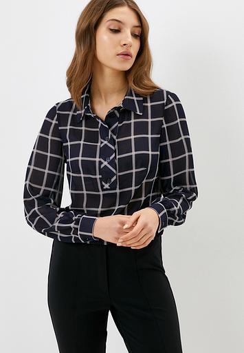 Блуза синяя в клетку Elit by Ter-Hakobyan опт фото 1