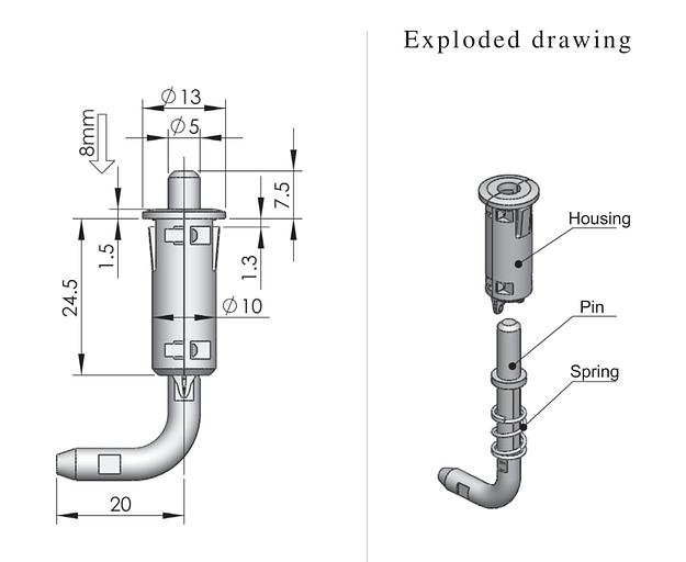 Петля с пружиной CL225-5 фото 2
