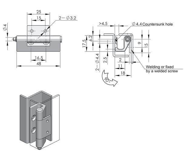 Петля потайная CL237 фото 2