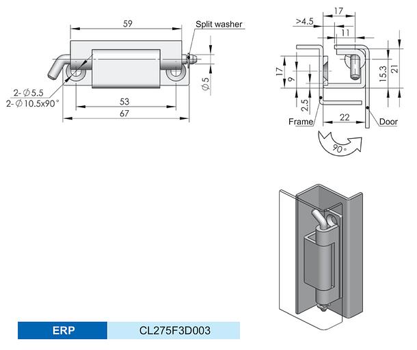 Петля потайная CL275-2 фото 2