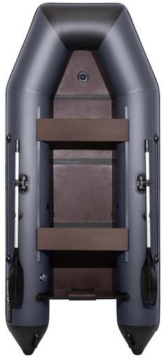 Лодка Аква 3200 слань книжка, киль, 3200*1420*400 мм., цвет: графит-черный фото 3