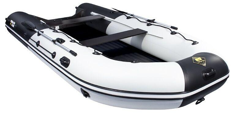 Лодка Ривьера 4300 килевое надувное дно, 4300*2000*520, цвет: серый-черный фото 3