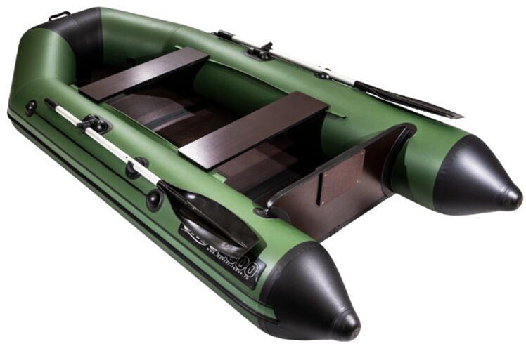 Лодка Аква 2800 слань книжка, киль, 2800*1320*360 мм., цвет: зеленый-черный фото 1