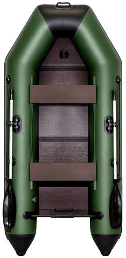 Лодка Аква 2800 слань книжка, киль, 2800*1320*360 мм., цвет: зеленый-черный фото 3