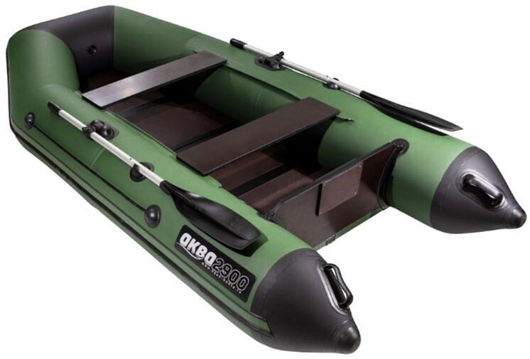 Лодка Аква 2900 слань книжка, киль, 2900*1420*400 мм., цвет: зеленый-черный фото 1