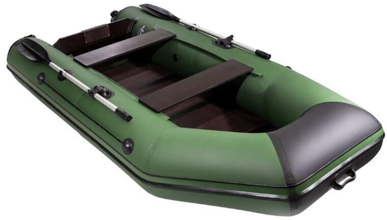 Лодка Аква 2900 слань книжка, киль, 2900*1420*400 мм., цвет: зеленый-черный фото 2