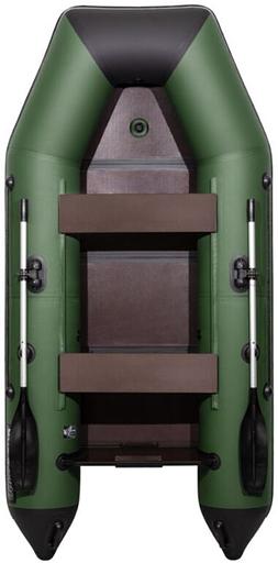 Лодка Аква 2900 слань книжка, киль, 2900*1420*400 мм., цвет: зеленый-черный фото 3