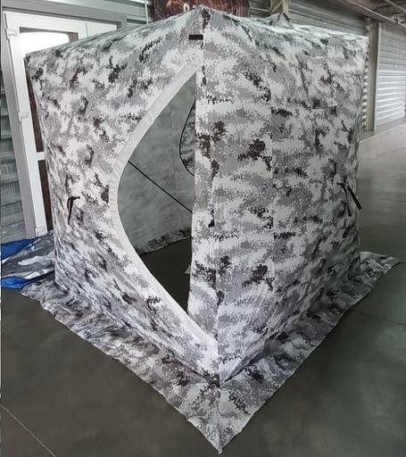 Недорогая зимняя палатка куб 2, 180х180х200 см, бело-синяя фото 4