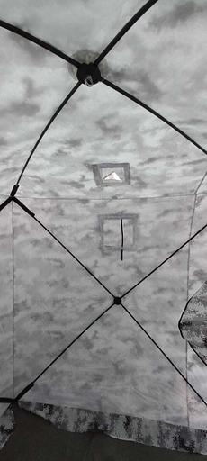 Недорогая зимняя палатка куб 2, 180х180х200 см, бело-синяя фото 8