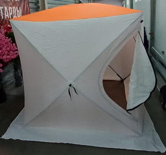 Недорогая зимняя палатка куб 2, 180х180х200 см, бело-синяя фото 10