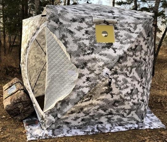Недорогая зимняя палатка куб 2, 180х180х200 см, камуфляж фото 1