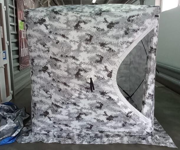 Недорогая зимняя палатка куб 3, 200х200х220 см. камуфляж фото 3