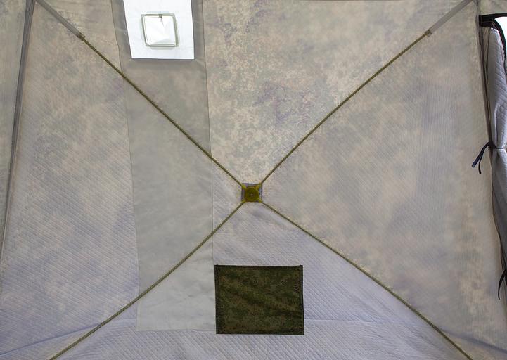 Палатка СТЭК куб 4 КМФ, выход под трубу, 250*250*200 см. фото 5