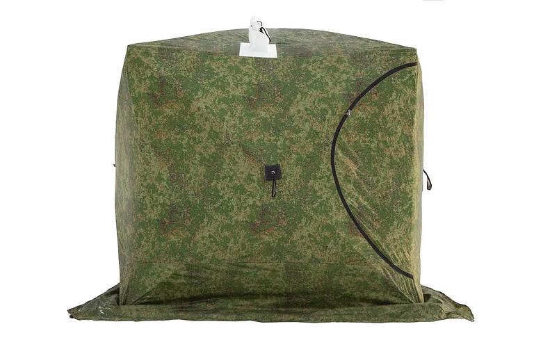 Палатка СТЭК куб 4 Дубль КМФ, 440*220*205 см, выход под трубу фото 4