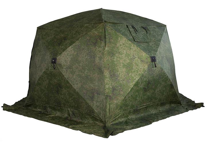 Палатка СТЭК Чум 2 КМФ, выход под трубу, 380*200 см. фото 2