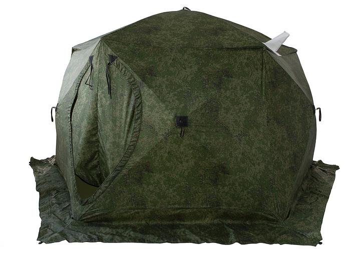 Палатка СТЭК Чум 2 КМФ, выход под трубу, 380*200 см. фото 3