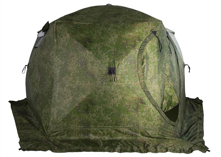 Палатка СТЭК Чум 2 КМФ, выход под трубу, 380*200 см. фото 5